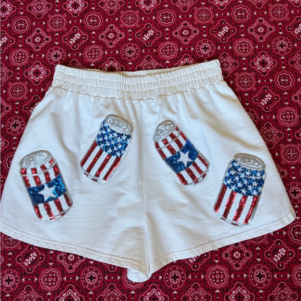 Patriotic Can Print Women's Shorts